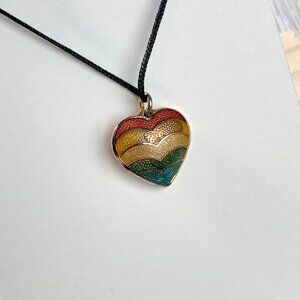 ⭐Cloisonné Rainbow Heart Pendant/Charm